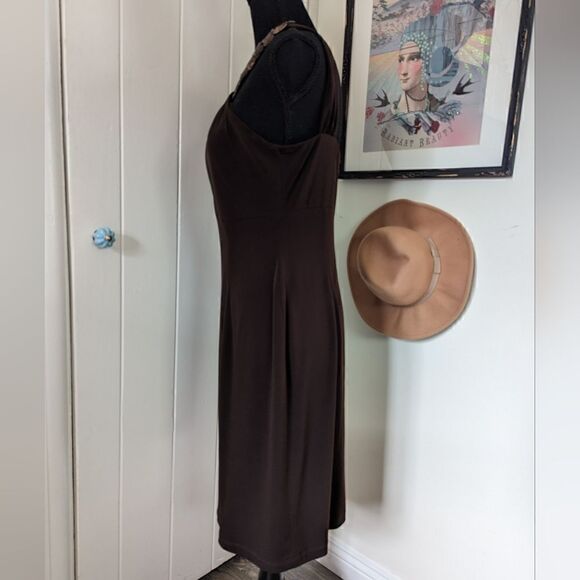 David Meister Criss-Cross Tortoiseshell Dress 8 Y2K Coquette Girl Whimsigoth - Picture 7 of 10